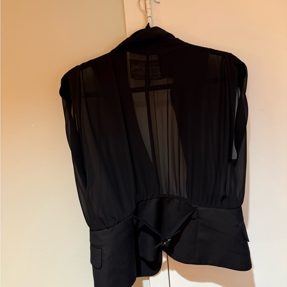 EUC Guess Black Blazer with Sheer Accents - Picture 3 of 7